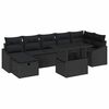 vidaXL Set de canapele pentru grădină 8 buc. Negru poliratan