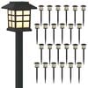 vidaXL Lumini solare pentru exterior cu ștecher &icirc;n păm&acirc;nt 24 pcs PP