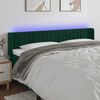 vidaXL Tăblie de pat cu LED, verde &icirc;nchis, 183x16x78/88 cm, catifea