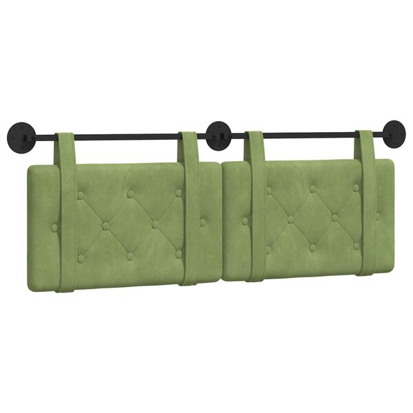 vidaXL Cap de pat suspendat Verde deschis 150 x 55 x 5 cm Catifea