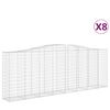 vidaXL Coșuri gabion arcuite 8 buc, 400x50x140/160 cm, fier galvanizat