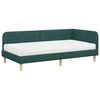 vidaXL Cadru de pat colțar cu saltea Verde &icirc;nchis 90 x 200 cm țesătură