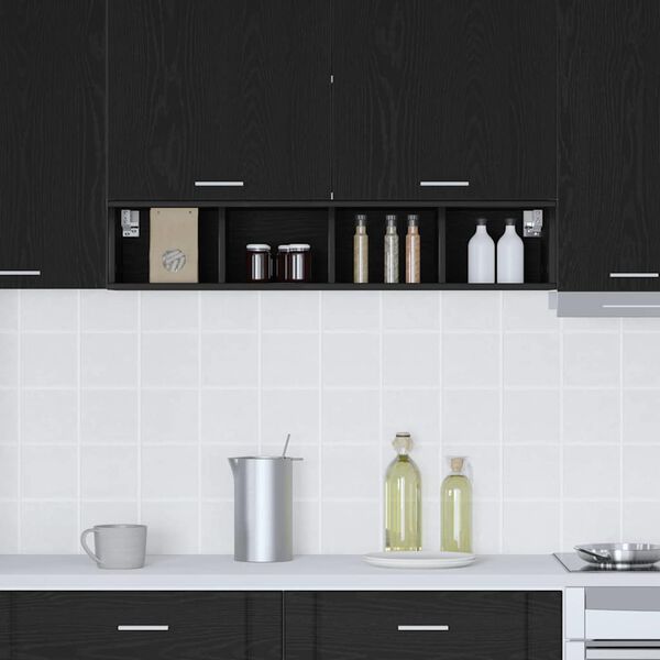 vidaXL Dulap suspendat Stejar Negru 20 x 29,5 x 100 cm Lemn compozit