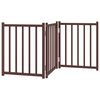 vidaXL Poartă de c&acirc;ini pliabilă 3 panouri stejar maro 150 cm lemn brad