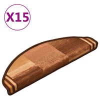 vidaXL Covorașe autoadezive scări, 15 buc., maro, 65x21x4 cm