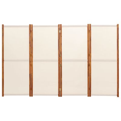 vidaXL Paravan de cameră cu 4 panouri, alb crem, 280x180 cm