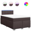vidaXL Pat box spring cu saltea, maro &icirc;nchis, 120x200 cm, textil