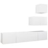 vidaXL Set dulapuri TV, 4 piese, alb, lemn prelucrat