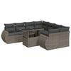 vidaXL Set canapele de grădină, 9 piese, cu perne, gri, poliratan