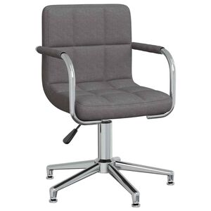 vidaXL Scaun de birou pivotant, gri &icirc;nchis, material textil