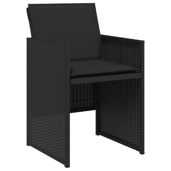 vidaXL Set mobilier de grădină cu perne, 13 piese, negru, poliratan