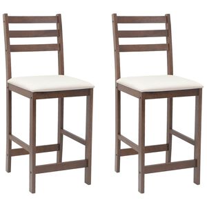 vidaXL Scaune de dining 2 buc. Lemn Solid de Cauciuc Maro deschis