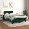 vidaXL Pat box spring cu saltea, verde &icirc;nchis, 120x190 cm, catifea
