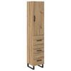 vidaXL Bufet Stejar Artizanal 34,5 x 34 x 180 cm Lemn prelucrat
