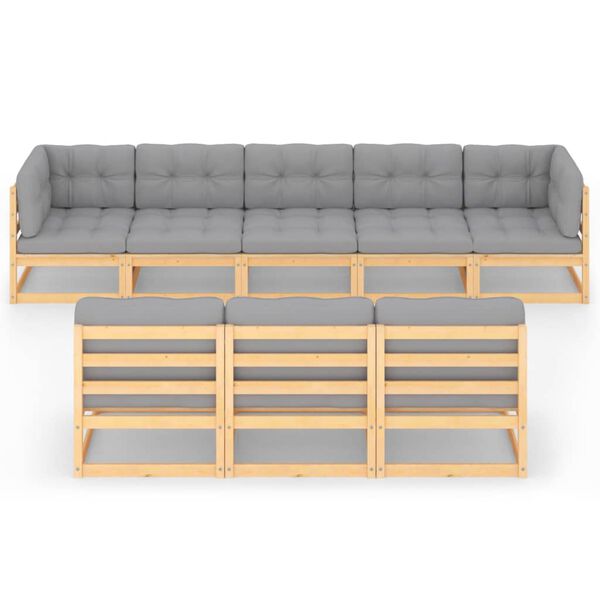 vidaXL Set mobilier de grădină din 8 piese, lemn masiv de pin