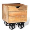 vidaXL Masă laterală cu sertar și roți, lemn de mango 40 x 40 x 45 cm