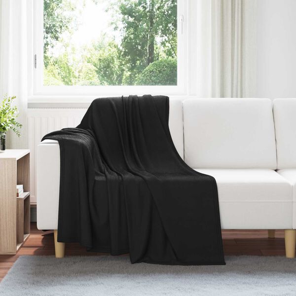 vidaXL Pături de aruncat 24 pcs Negru 170 x 130 cm Molton