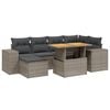 vidaXL Set canapele de grădină, 7 piese, cu perne, gri, poliratan