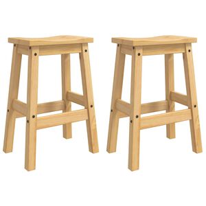 vidaXL Scaun de bar 2 buc. Ceară de Miere 44 x 30 x 63 cm Pin masiv