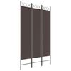 vidaXL Paravan de cameră cu 3 panouri, maro, 120x200 cm, textil