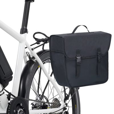 vidaXL Geantă de bicicletă pentru suport de coș, negru, 21 L
