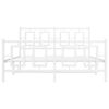 vidaXL Cadru de pat metalic cu tăblie de cap/picioare, alb, 140x190 cm