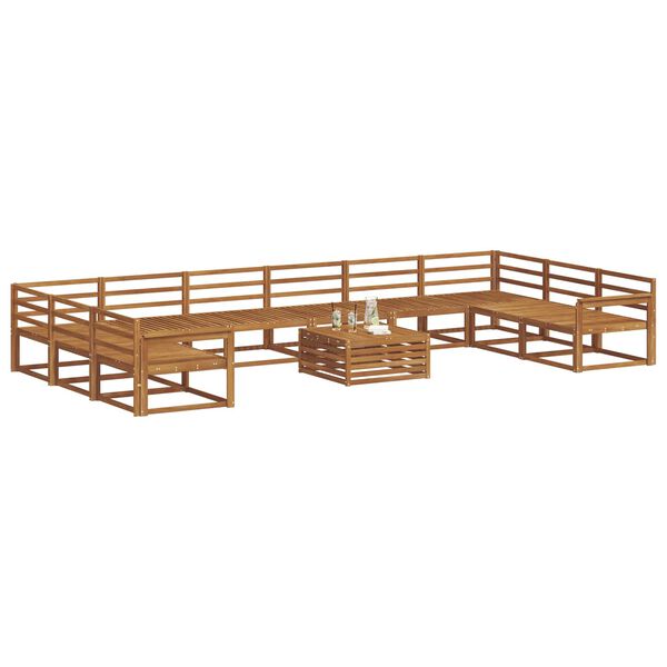 vidaXL Set de canapele de exterior 11 pcs natural Lemn Solid de Acacia
