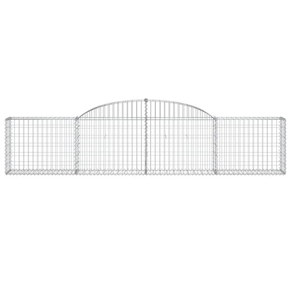 vidaXL Coșuri gabion arcuite, 3 buc., 300x30x60/80 cm, fier galvanizat