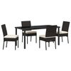 vidaXL Set de masă pentru grădină 5 buc. Negru