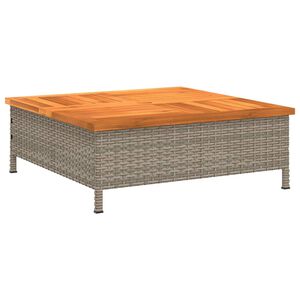 vidaXL Mască suport umbrelă de soare, gri 70x70x25 cm poliratan/acacia