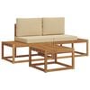 vidaXL Set de canapele de exterior 3 buc. natural