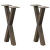 vidaXL Picioare pentru masă de cafea &icirc;n formă de X, 2 buc., oțel natural, 28x(42-43) cm