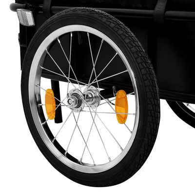vidaXL Remorcă de bicicletă/Căruț de mână, negru, 155x60x83 cm, oțel