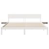 vidaXL Cadru de pat cu headboard Alb 200 x 200 cm Lemn de pin masiv