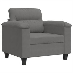 vidaXL Fotoliu canapea, gri &icirc;nchis, 60 cm, textil microfibră