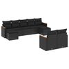 vidaXL Set mobilier de grădină cu perne, 9 piese, negru, poliratan