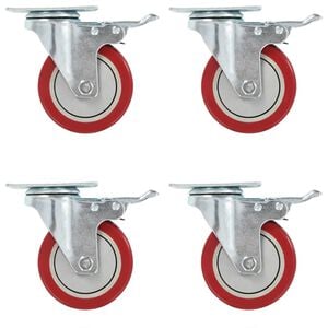 vidaXL Roți pivotante cu fr&acirc;ne duble, 4 buc., 100 mm