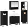 vidaXL Set de mobilier pentru baie 4 pcs Stejar Negru Lemn compozit