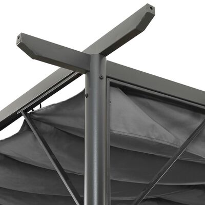vidaXL Pergolă cu acoperiș retractabil, antracit, 3x3m, oțel, 180 g/m²