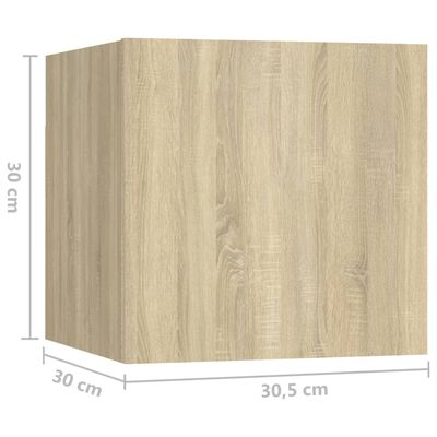 vidaXL Noptiere, 2 buc., stejar Sonoma, 30,5x30x30cm, lemn prelucrat