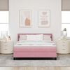 vidaXL Pat cu arcuri cu saltea cu headboard Roz 200 x 160 cm Catifea