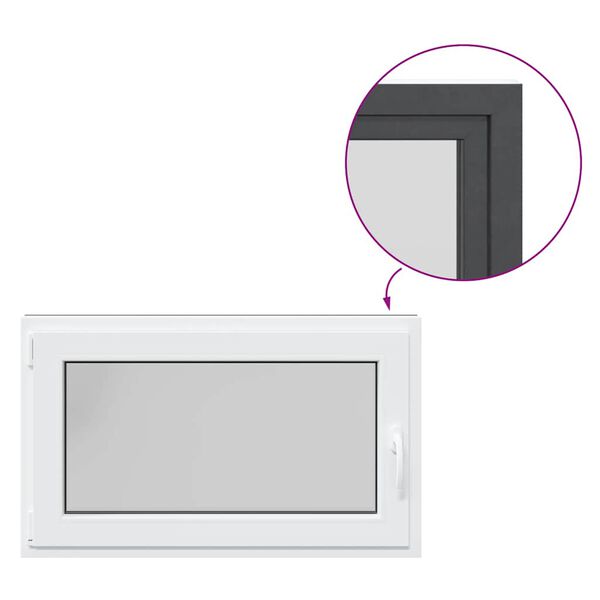 vidaXL Fereastră de subsol &bdquo;RISOR&rdquo; 100x70 cm oscilo-batantă DIN st&acirc;nga antracit