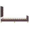 vidaXL Cadru de pat cu headboard Maro &icirc;nchis 90 x 190 cm țesătură