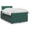 vidaXL Pat box spring cu saltea, verde &icirc;nchis, 120x200 cm, catifea