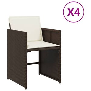 vidaXL Scaune de grădină cu perne, 4 buc., maro, poliratan