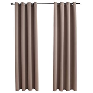 vidaXL Draperii opace cu inele metalice, 2 buc., gri taupe, 140x225 cm