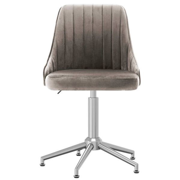 vidaXL Scaune de sufragerie pivotante 6 buc, gri deschis, catifea