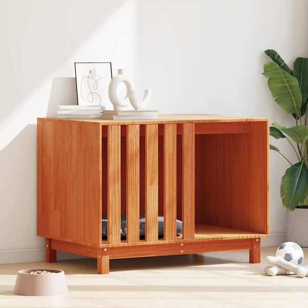 vidaXL Casă pentru c&acirc;ini cu depozitare Maroniu cerat 90 x 60 x 67 cm