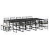vidaXL Set mobilier de grădină cu perne, 15 piese, negru, poliratan