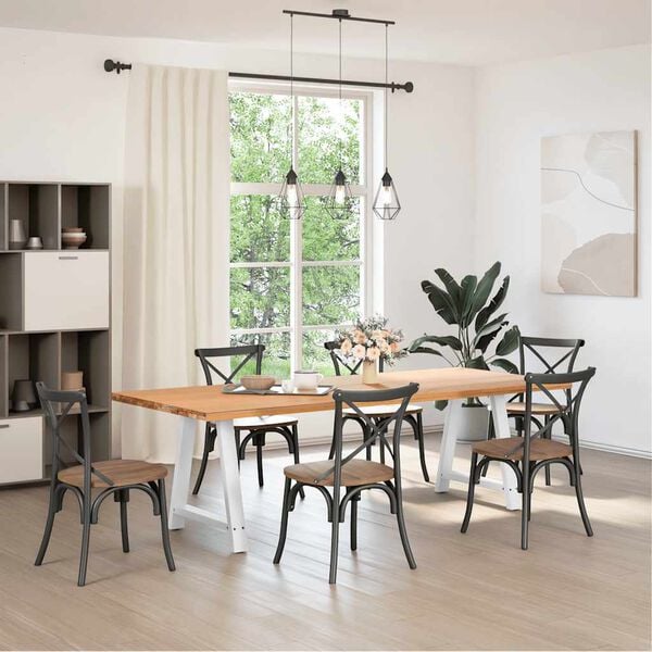 vidaXL Picioare de masă &icirc;n formă de A, 2 buc., alb, 80x(72-73) cm, oțel